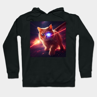 Cat With Laser Eyes Hoodie